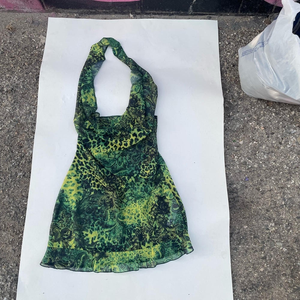 Green Halter Top Dress